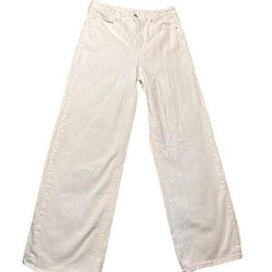 White Wide Leg Jeans High Waist Women's‎ Denim Pants Casual Trousers